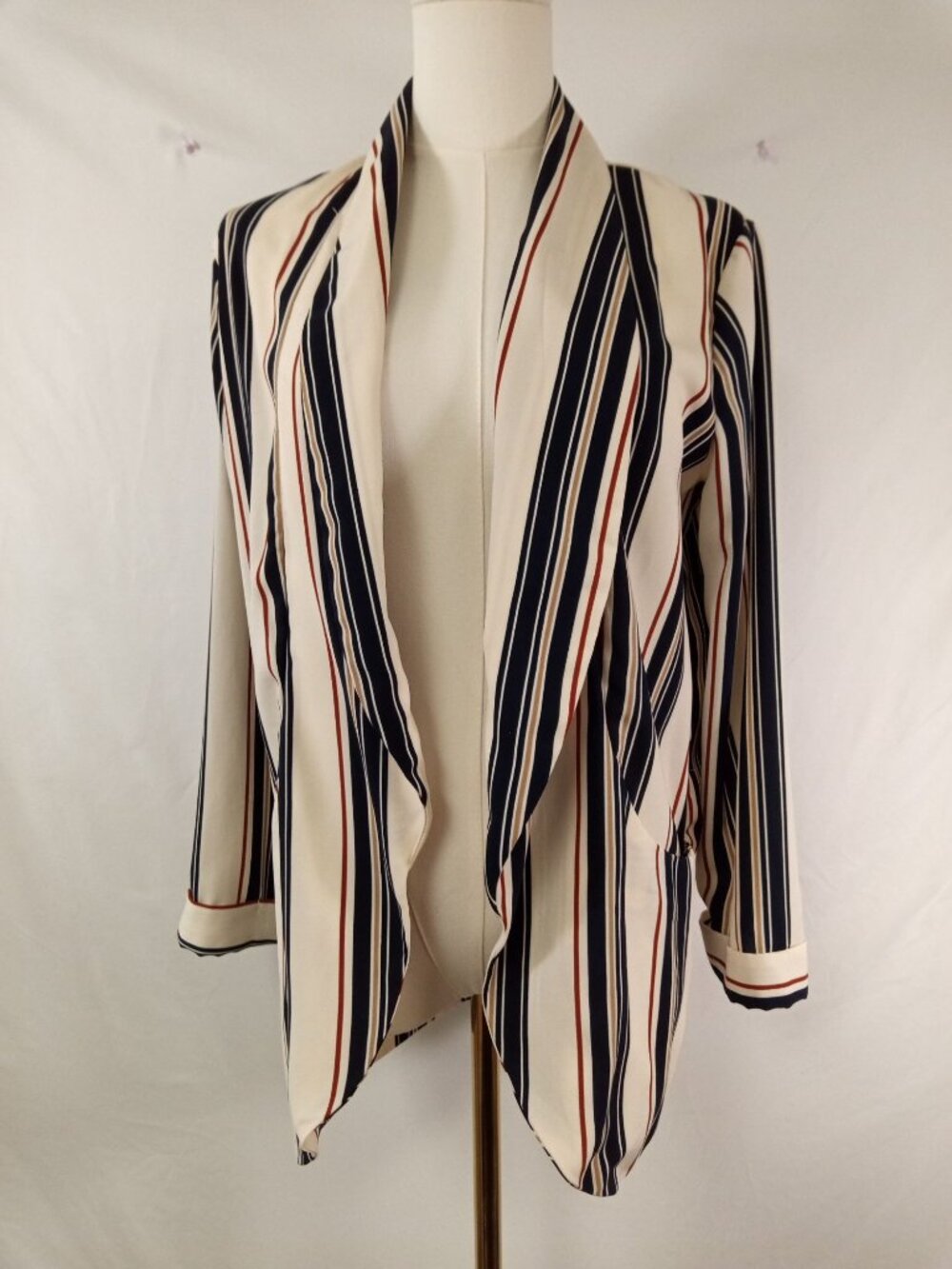 Sienna Sky Women's Tan Blue Lightweight Blazer Size Medium
